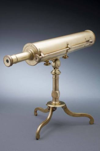 Telescope with stand,
Samuel Whitford, English (Maker),
1765-1789,
Copper alloy, textile, gl ...