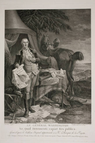 LE GENERAL WASHINGTON
Engraver:   Noel Le Mire
After:  Jean-Baptiste Le Paon and Charles Will ...