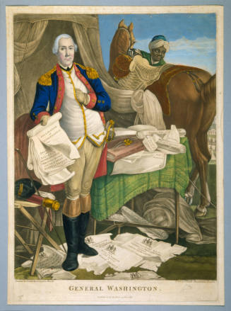 GEORGE WASHINGTON
Color mezzotint published by Carrington Bowles, after Le Mire
London, 1785