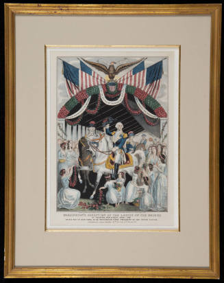 Washington's Reception by the Ladies on the Bridge to Trenton, New Jersey, April 1789. On His W ...