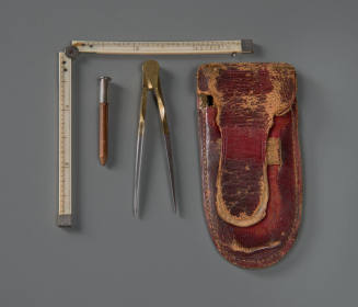 Pocket drawing set,
Case, divider, pencil, drawing scale,
c. 1775-1795