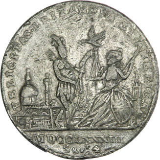 Peace dollar,
c. 1783,
White metal
