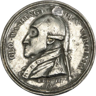 Manly medal,
Samuel Brooks (Engraver), 
Jacques Manly (Retailer),
1790,
White metal