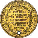Hero of Freedom medal,
1800,
Gilt bronze