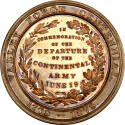 Valley Forge Centennial medal,
William Barber (Designer),
1878,
Bronze