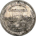 Equestrian Effigy medal,
c. 1883,
White metal