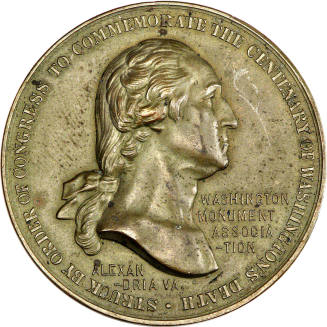 George Washington death centenial commemorative medal,
1899,
Bronze