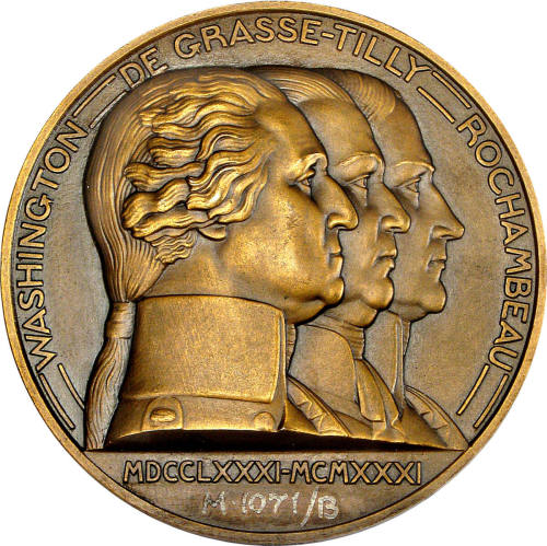 Yorktown Sesquicentennial Medal,
Monnaie de Paris (Paris Mint) (Maker),
Pierre Turin (Designe ...