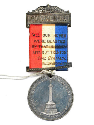 Trenton Battle Monument Medal,
c. 1893,
White metal