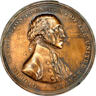 Shell of the obverse of Halliday medal,
1816,
Copper