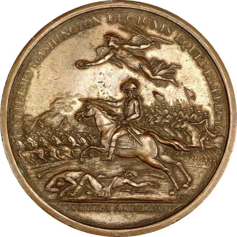 "William Washington at the Battle of Cowpens" medal,
18th Century, 
Bronze