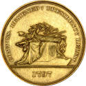 Sansom medal, Third die,
1879,
Gilt bronze