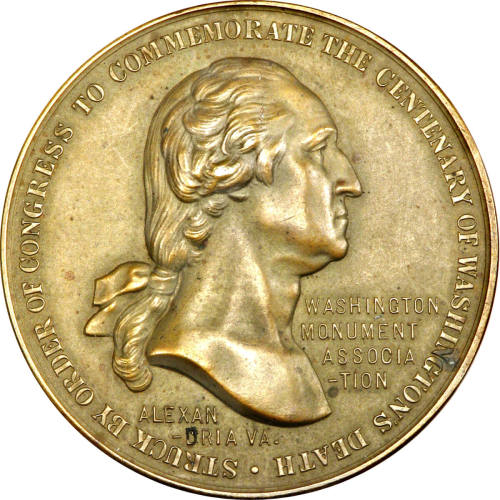 Washington Monument Association medal,
1899,
Bronze
