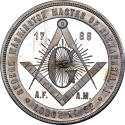 Alexandria Va. Lodge A.F.A.M. medal,
1899,
White metal