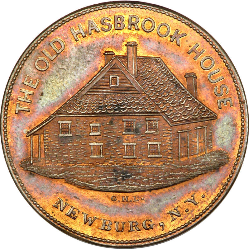 Sage's Historical Token #8/The Old Hasbrook House medal,
19th Century,
Copper