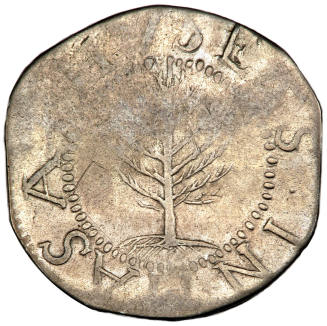 Pine tree shilling,
c. 1652,
Metal