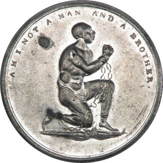 Anti-slavery token,
c. 1795,
White metal