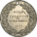 Stuart portrait medal,
1799,
White metal