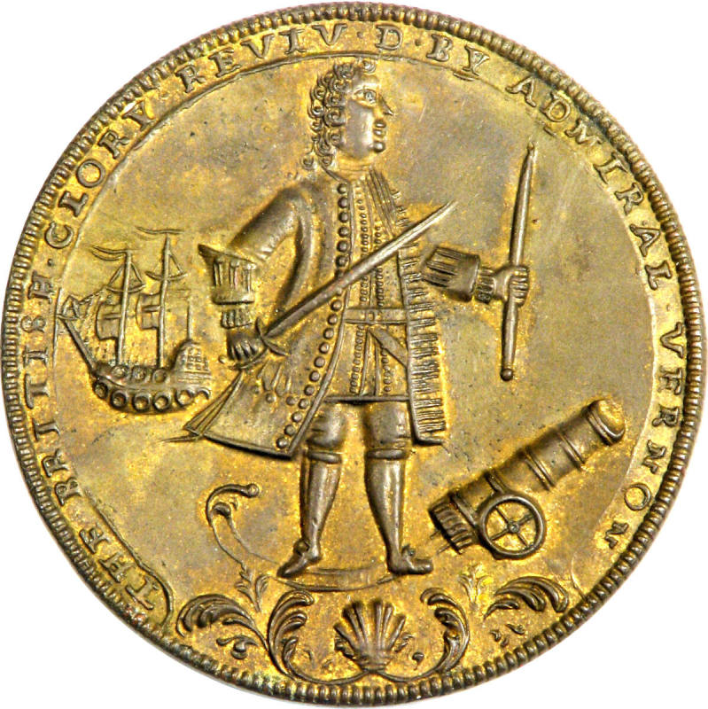 Admiral Vernon Medal,
c. 1739,
Copper, bronze