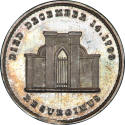 Merriam's Tomb medal,
1860-1869,
White metal
