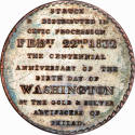 Philadelphia Civic Procession medal,
1832,
Silver