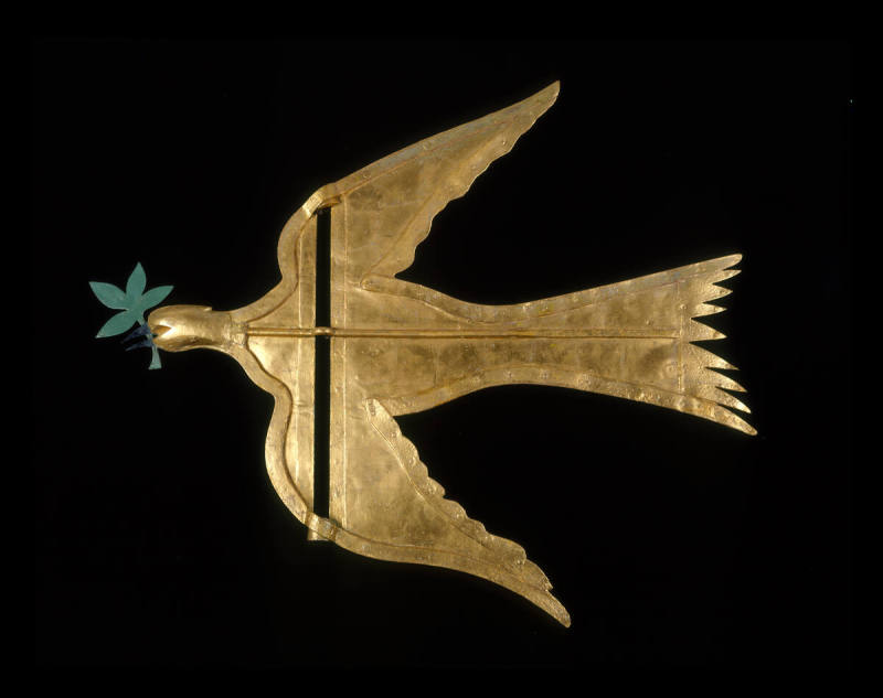 Weathervane (Dove of Peace)
Joseph Rakestraw, 1787
Copper, iron, lead, gilt, paint