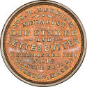 Joseph H. Merriam storecard,
c. 1859,
Copper