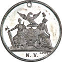 New York medalet,
19th Century,
White metal