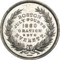 Oration by Everett medal,
Joseph H. Merriam (Engraver).
1860-1865,
White metal