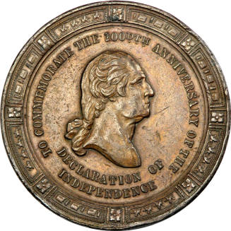 Demarest-Lovett 100th Anniversary medal,
George Hampden Lovett (Engraver),
1876,
Copper