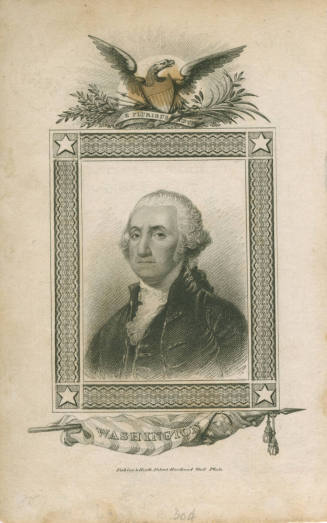 Washington,
Gilbert Stuart (After),
Perkins & Heath (Maker),
1822,
Ink on paper; steel engr ...