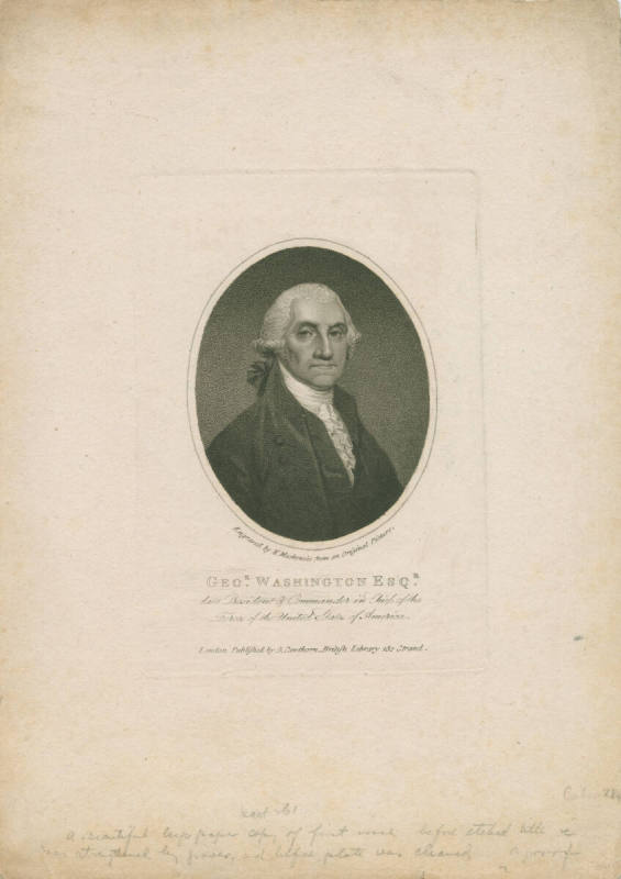 Geoe. Washington Esqr. late President and Commander in Chief of the Forces of the United States ...