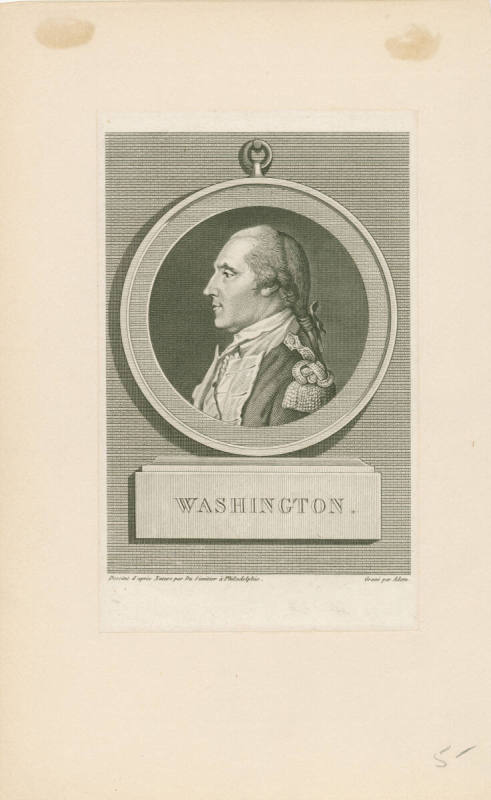 Washington,
Pierre Eugene Du Simitiere (After),
Jean Adam (Maker),
1816,
Ink on paper; engr ...