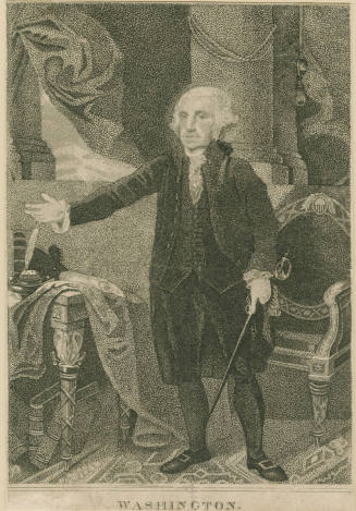 Washington,
Gilbert Stuart (After),
1796-1820,
Ink on paper; stipple engraving