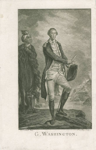 G. Washington,
John Trumbull (After),
Jacques Le Roy (Maker),
1781,
Ink on paper; engraving