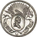 Philadelphia Civic Procession medal,
1832,
White metal