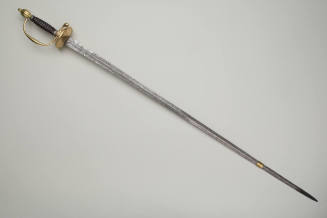 Small or dress sword (Mourning Sword),
1750-1770,
Steel, silver, gilt, leather, iron