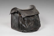 Canteen,
1776,
Leather, wood, iron, linen, copper alloy