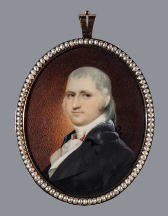Dr. John Redman Coxe,
1801,
Ivory, wood, pearl, glass
