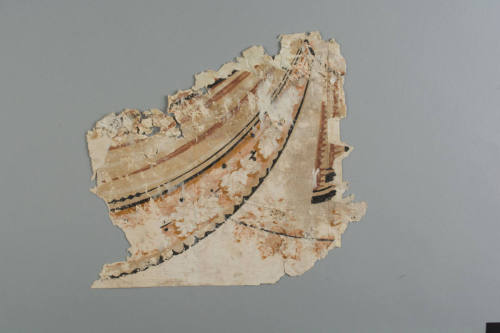 Wallpaper border fragment,
Block-printed on paper