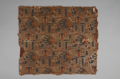 Firescreen Backing,
1880-1930,
Linen, paper, paint