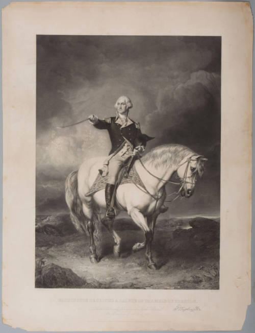 Washington Receiving a Salute on the Field of Trenton,
Gilbert Stuart and John Faed (After),
 ...