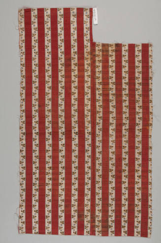 Fragment of Striped Dress Fabric,
1770-1799,
Silk lampas