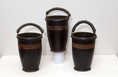 Fire bucket
Maker: Peter Abel
Leather, paint, hemp, possible linen (thread), iron
1797