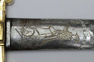 "Alte" Sword,
Theophilus Alte (Engraver),
1795,
Steel (blade), brass, copper, gold (hilt)