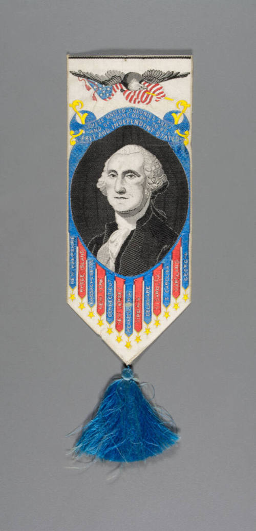 Commemorative ribbon,
c. 1876,
Silk
