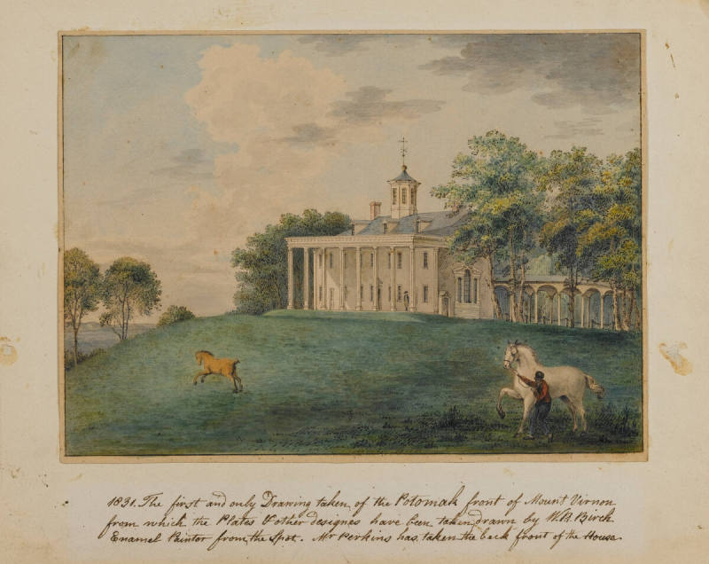 Potomak Front of Mount Vernon,
William Russell Birch (Artist), 
c. 1801-1803,
Watercolor, gr ...