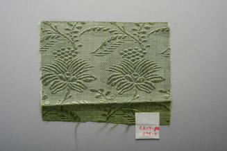 Green floral silk gown fragment