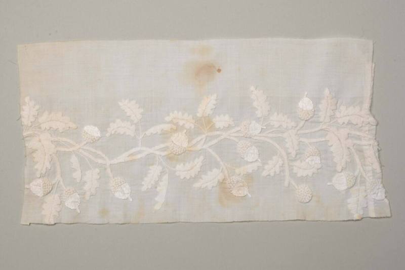 Embroidery fragment
Cotton, silk
c. 1800