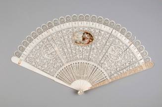 Fan
Ivory, silk, gilt, watercolors, iron, copper, mother-of-pearl
c. 1790